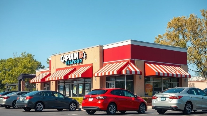 Colorful Captain D's Seafood restaurant showcasing San Antonio seafood options.