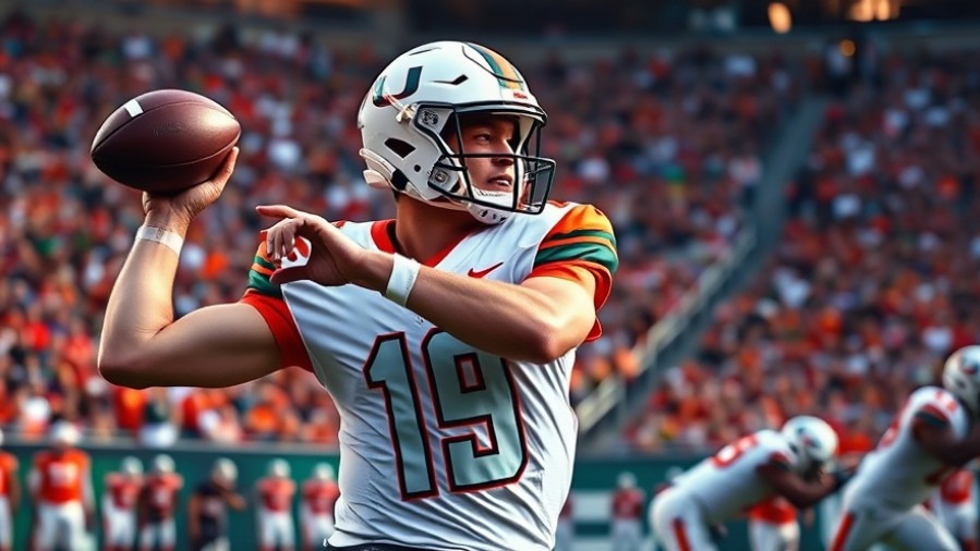 Miami quarterback in thrilling college football playoff action against Ole Miss.