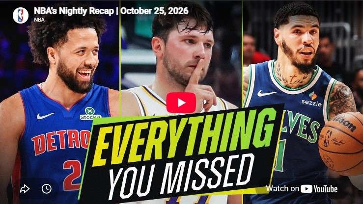NBA Nightly Recap October 25 2026 featuring basketball players.