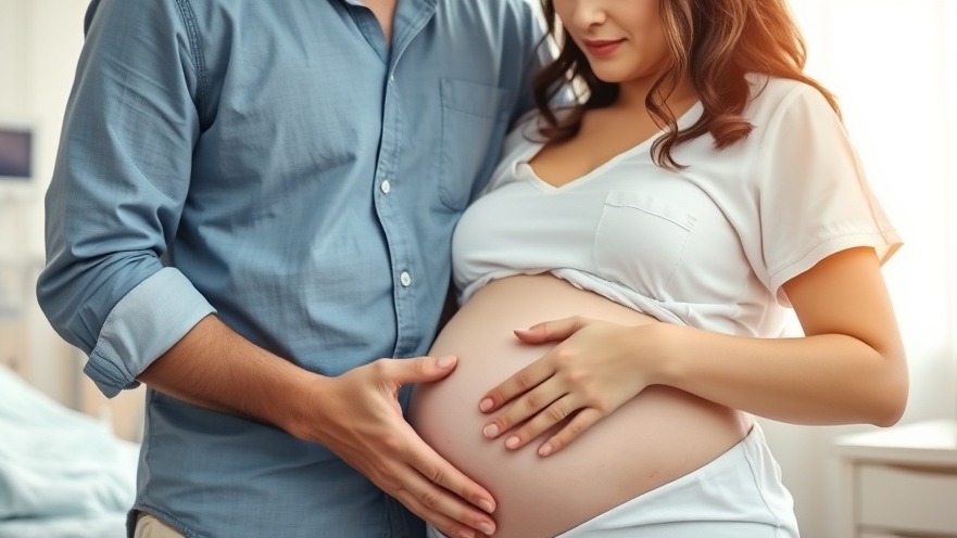 Expectant couple in a bright hospital room, embodying the affordability of childbirth.