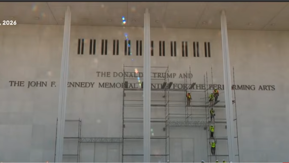 Removal of Trump's name from Kennedy Center actively underway.