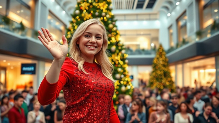 Young female performer in red sequins, promoting ovarian cyst awareness.