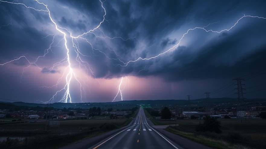 Approaching rainstorm in Houston, reflecting the Easter weekend weather forecast.