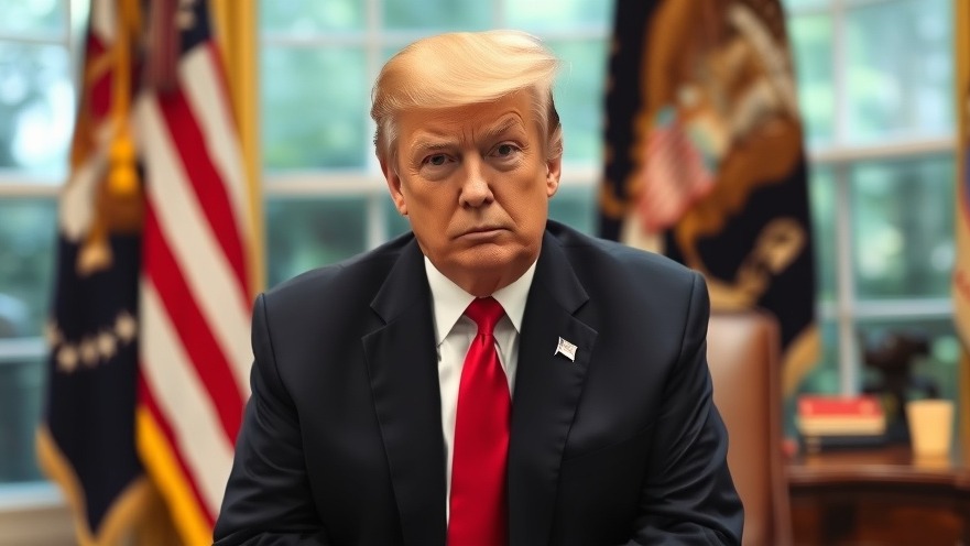 Stern-looking Trump in Oval Office, featured in breaking US news articles.