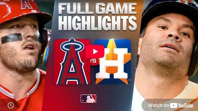 Dynamic split portrait of Angels vs. Astros players showcasing team rivalry.