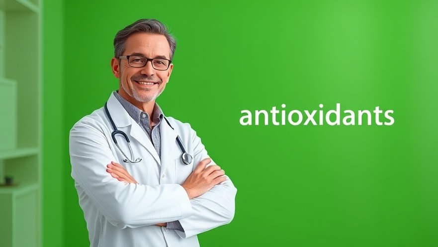 Smiling doctor sharing nutrition tips for seniors, enhancing longevity with antioxidants.