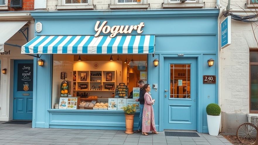 Exterior of a yogurt shop showcasing community justice awareness and cold case resolution efforts.