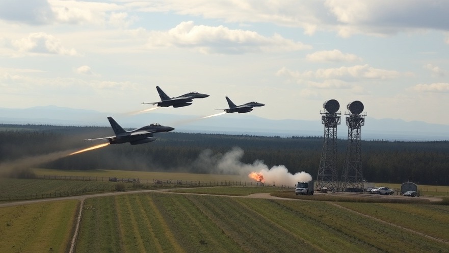 US military strategies: Air Force jets firing missiles at a radar site.