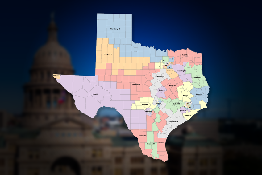 Blank red image, symbolizing Texas redistricting.