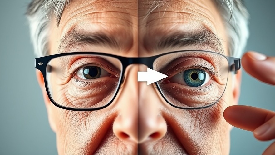 Comparative illustration of vision restoration: blurry 20/100 vs clear 20/20 vision.