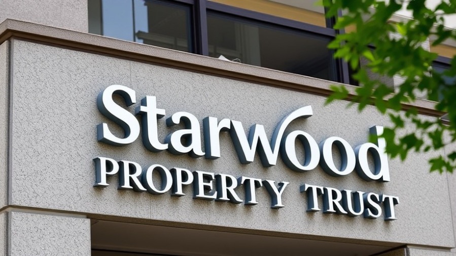 Starwood Property Trust sign highlighting real estate investment trust and financial performance