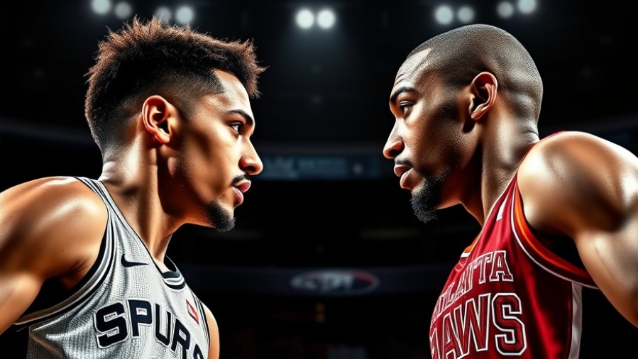 Intense Spurs Hawks recap featuring players in jerseys, showcasing NBA game performance.