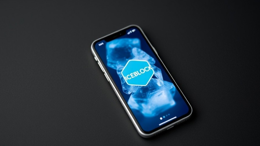 Smartphone displaying the ICEBlock app amidst government censorship issues and First Amendment rights.