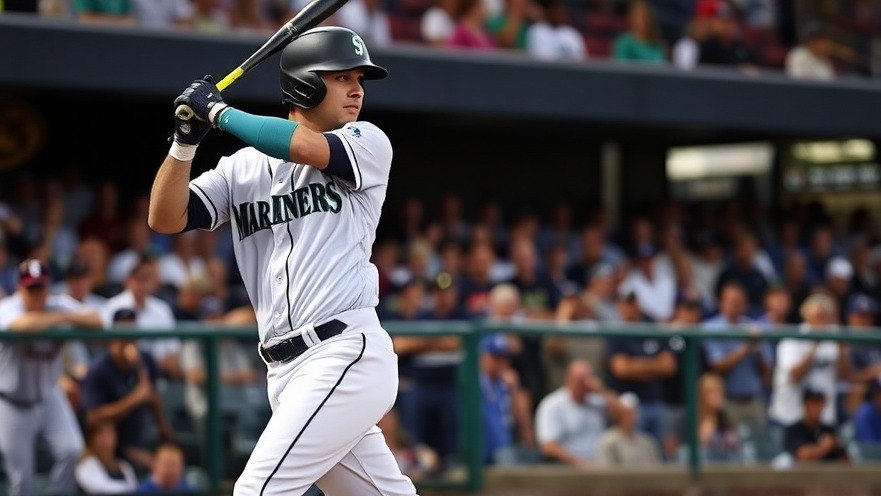 Seattle Mariners player at bat, showcasing baseball milestones in the American League West rivalry.