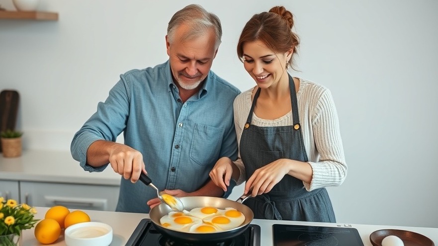 Middle-aged couple preparing a healthy breakfast, embracing balanced nutrition for healthy living in Houston.
