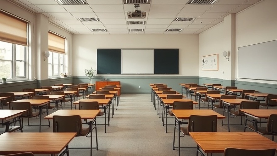Empty classroom amid HISD protests highlighting Houston education news.