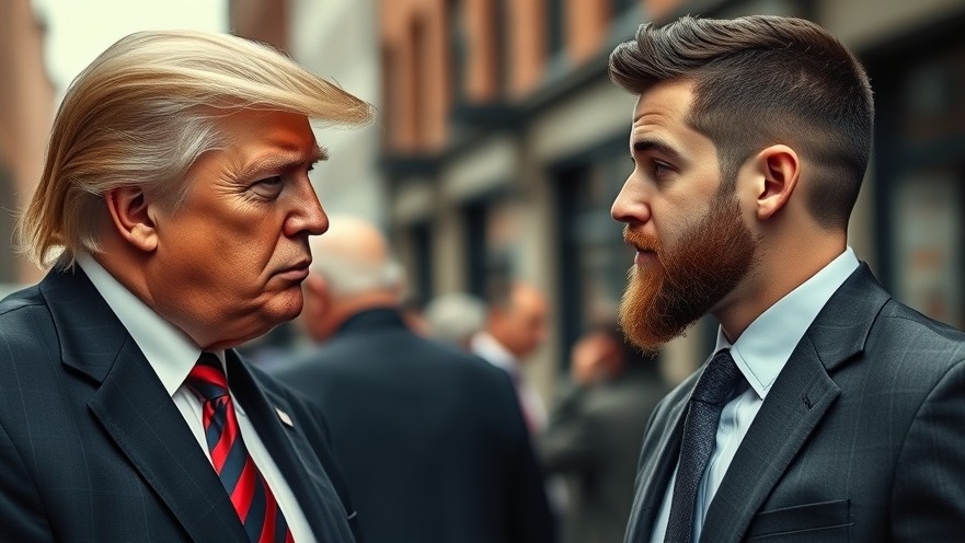 Serious discussion on current events in US politics between Trump and a suited young man.