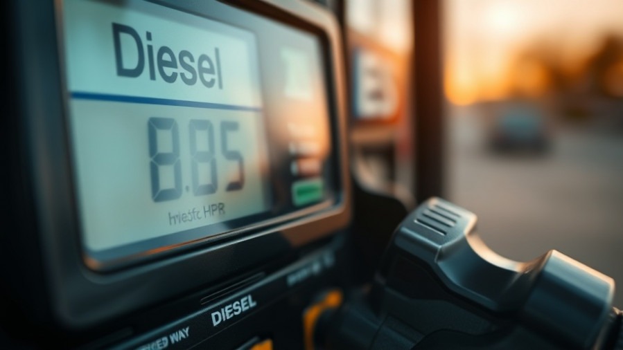 Close-up of a diesel fuel pump interface highlighting Houston's business growth in renewable energy.