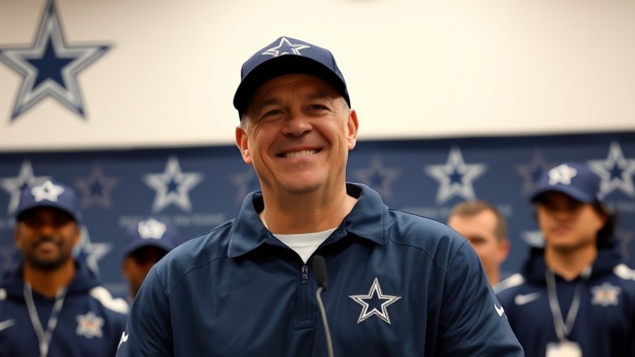 Dallas Cowboys coach embodies team unity and emotional resilience at NFL press conference.