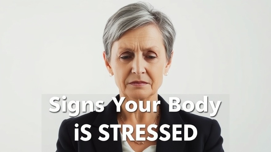 Stressed middle-aged woman promoting mental health for seniors with relaxation techniques.