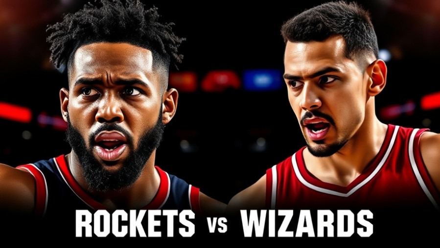 Intense NBA season highlights: Rockets vs Wizards game poster with dramatic visuals.