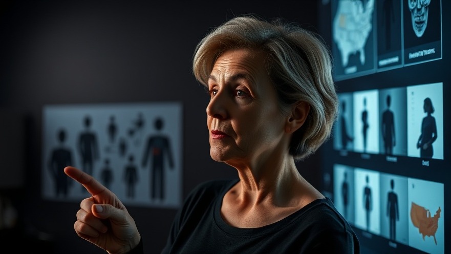 Middle-aged woman highlighting potassium deficiency symptoms in vibrant wellness scene.