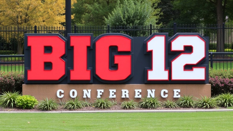 BIG 12 Conference sign showcasing Bowl Outlook and Thanksgiving Hoops Weekly Awards.