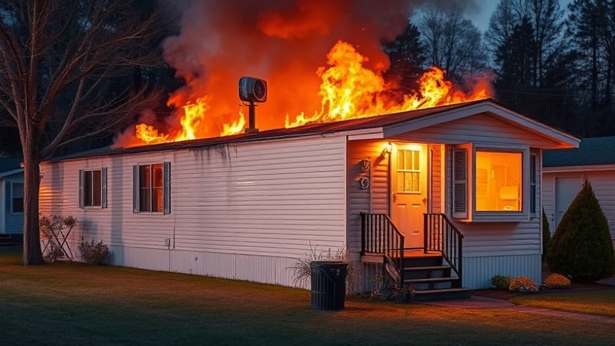 San Antonio fire department shares electrical safety tips at mobile home fire scene.