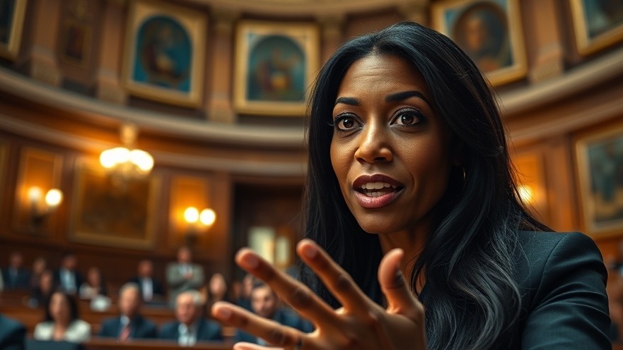 Wild-eyed black female politician passionately engaging in Texas politics, showcasing democratic leadership.