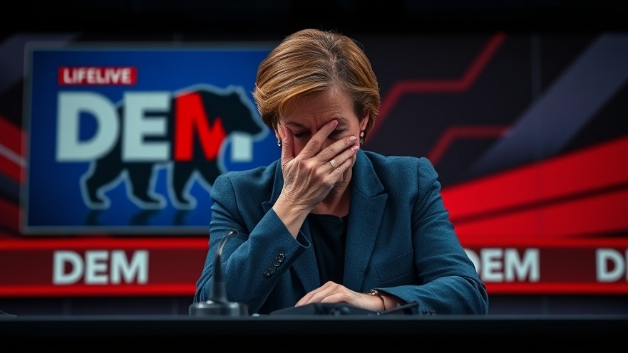 Frustrated female politician reacts during breaking US news discussion.