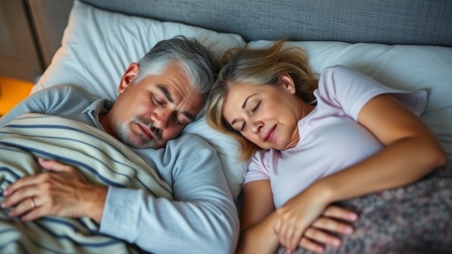 Senior couple sleeping peacefully, practicing healthy aging tips for brain health and sleep.