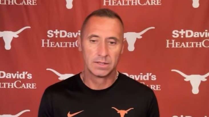 SEC play has arrived for No. 1 Texas, coach speaking at press conference.