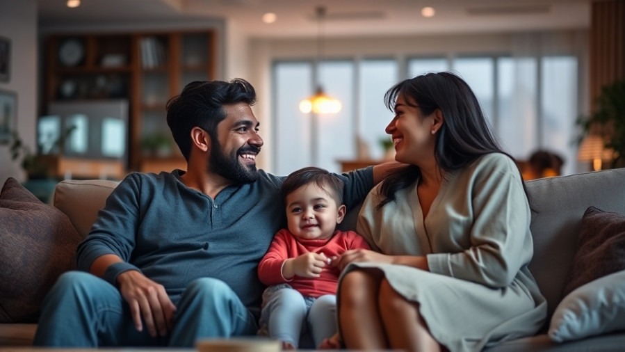 Happy family sharing parenting tips while enjoying cozy bonding time together.