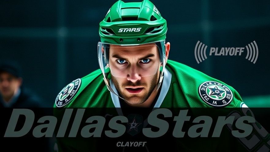 Focused Dallas Stars player in cinematic photo, showcasing NHL highlights and teamwork.