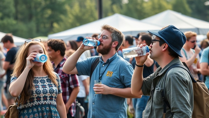 People in a wellness community in Austin enjoying hydration outdoors