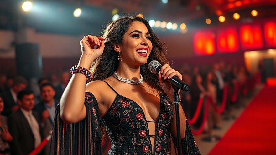 Selena Quintanilla legacy shines bright as a Tejano music icon in a glamorous performance.