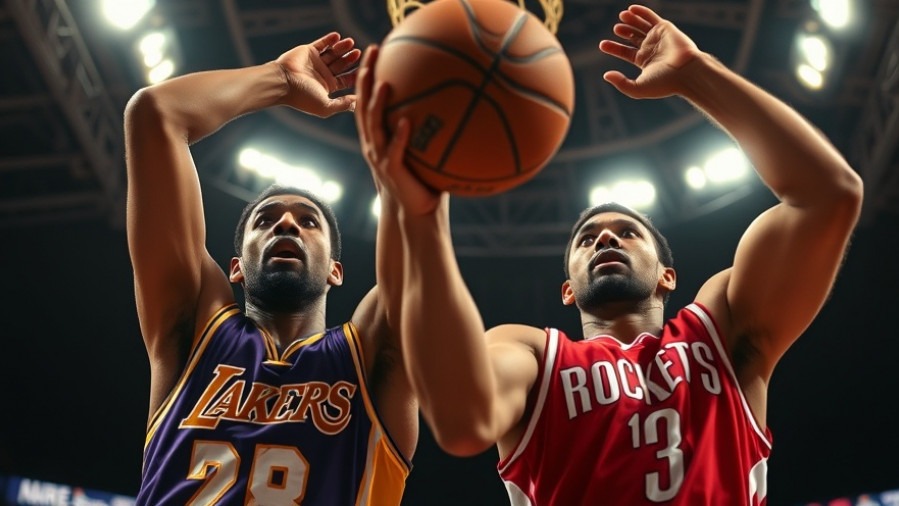 Intense NBA Christmas Game Recap: Lakers and Rockets players leap for a rebound.