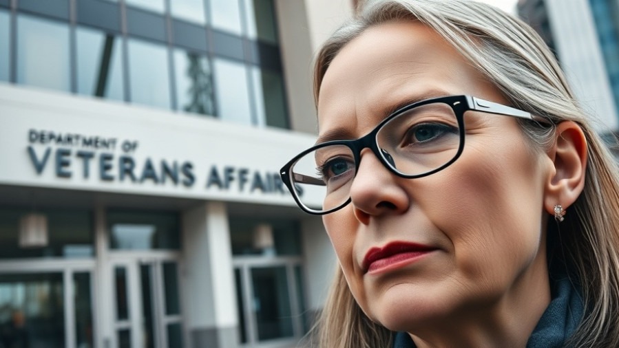 Modern Department of Veterans Affairs building, detail-focused with healthcare reform news context.