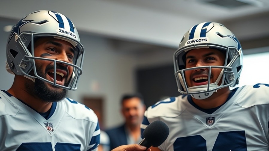 Excited Cowboys players showcasing team resilience amid Dak Prescott leadership during NFL game highlights.