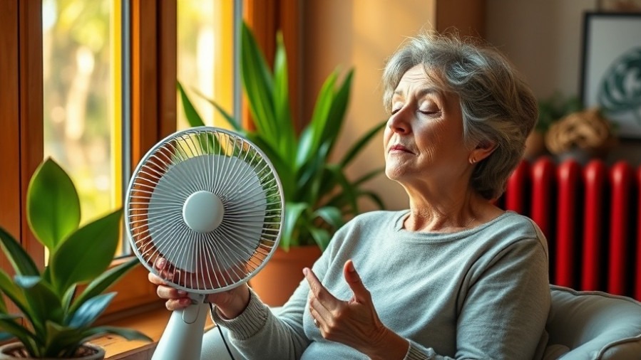 Middle-aged woman enjoying wellness and self-care in a cozy, sunlit room.
