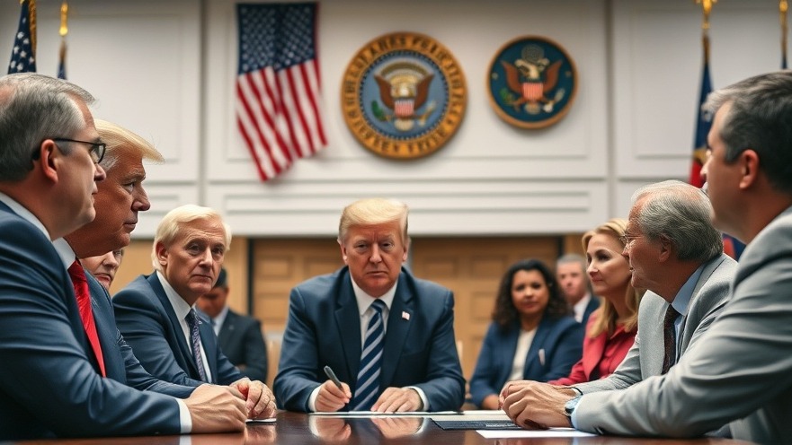 Professional meeting on military operations with serious expressions, US flags visible.