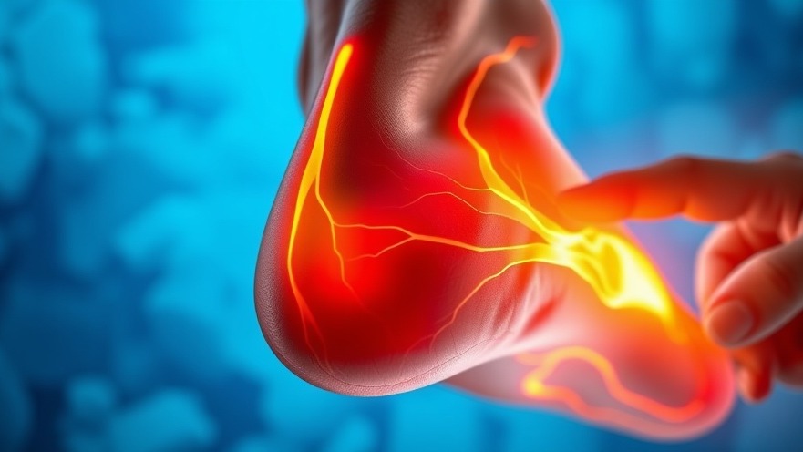 Close-up of a foot with highlighted nerves, showcasing diabetic nerve damage insights.