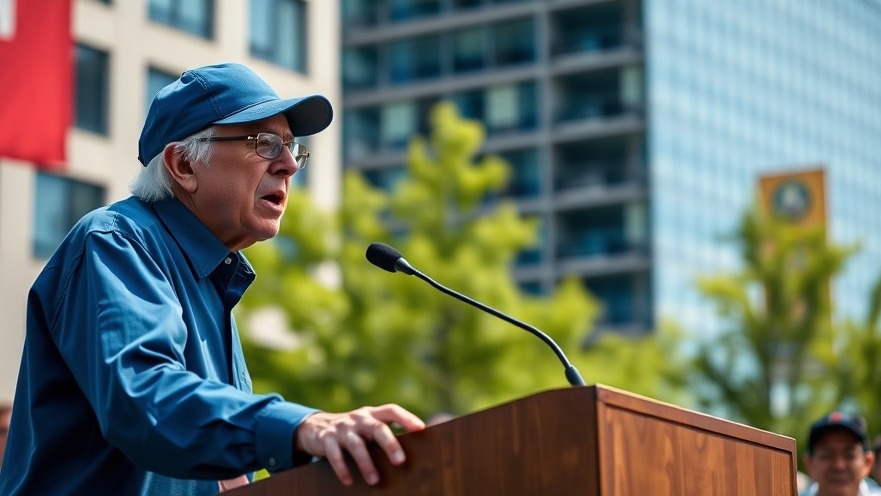 Bernie Sanders speaks on political influence and income inequality at a vibrant rally.