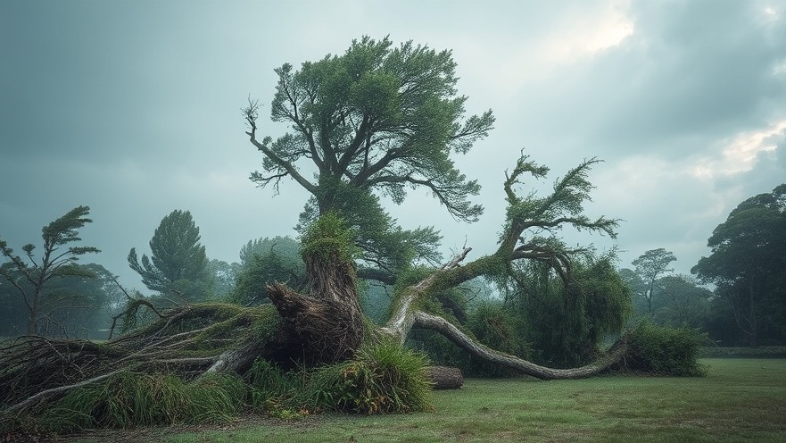 Dallas breaking news: trees uprooted by high winds during severe weather.