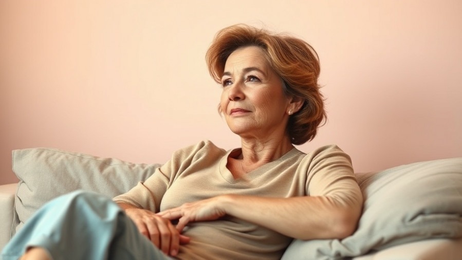 Relaxed middle-aged woman symbolizes women's sexual health and postmenopausal libido solutions.