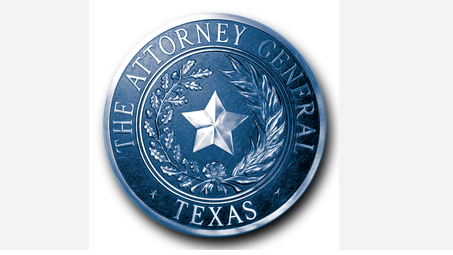 Attorney General Texas seal against Texas flag backdrop for investigation