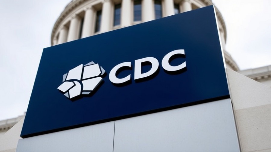 CDC logo on a government building, highlighting vaccine misinformation and public health impact.
