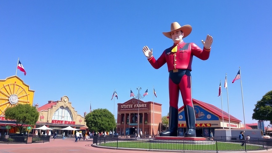Big Tex statue at State Fair of Texas, reflecting Dallas gun policy and public safety measures.