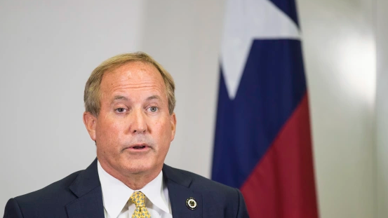 Texas AG Ken Paxton and John Cornyn during runoff election coverage.