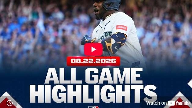 Baseball highlights August 22 with excited player celebrating